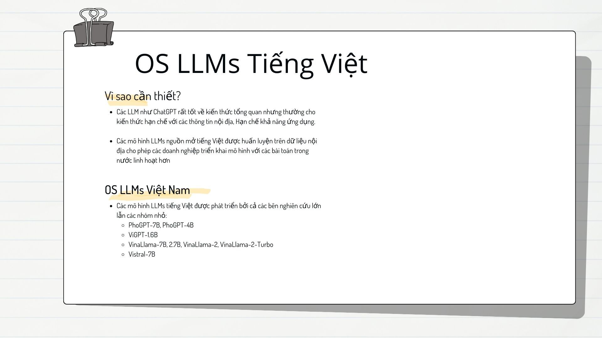 [Recap] Webinar ứng dụng LLM nguồn mở tiếng việt vào các bài toán thực tế